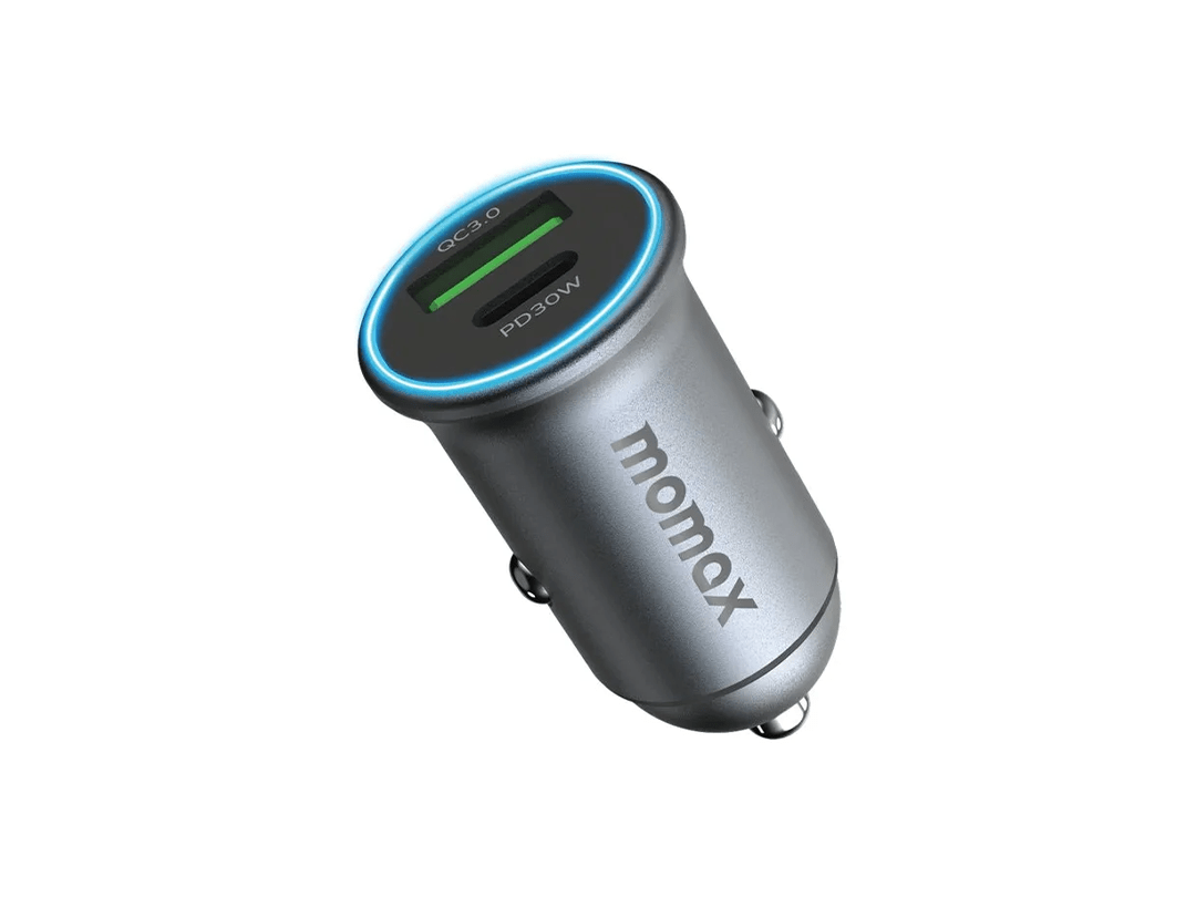 Momax Move 30W Dual Port Car Charger in Qatar Momax Move 30W Dual Port Car Charger in Qatar